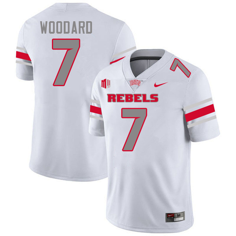 UNLV Rebels #7 Jackson Woodard Jersey Football College Uniforms,Apparels-White